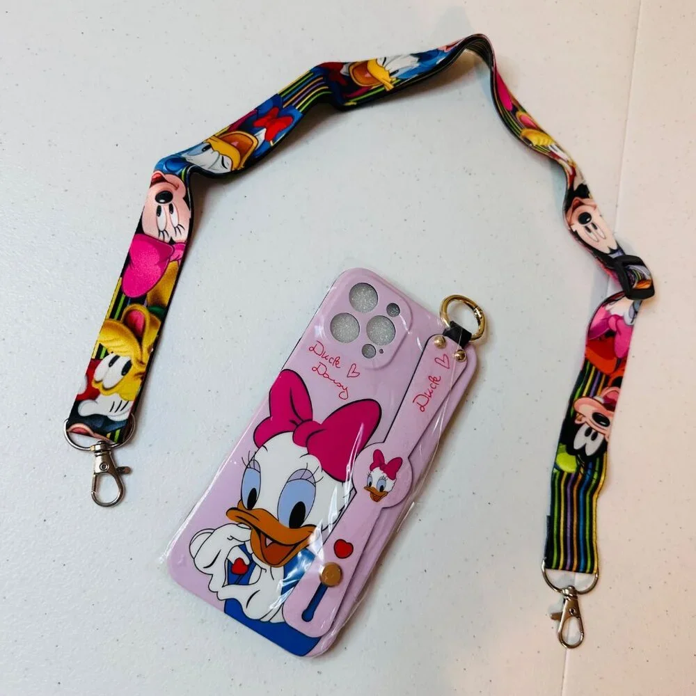 Disney Daisy Duck iPhone 12 Pro Max Jelly Case With Cartoon Lanyard